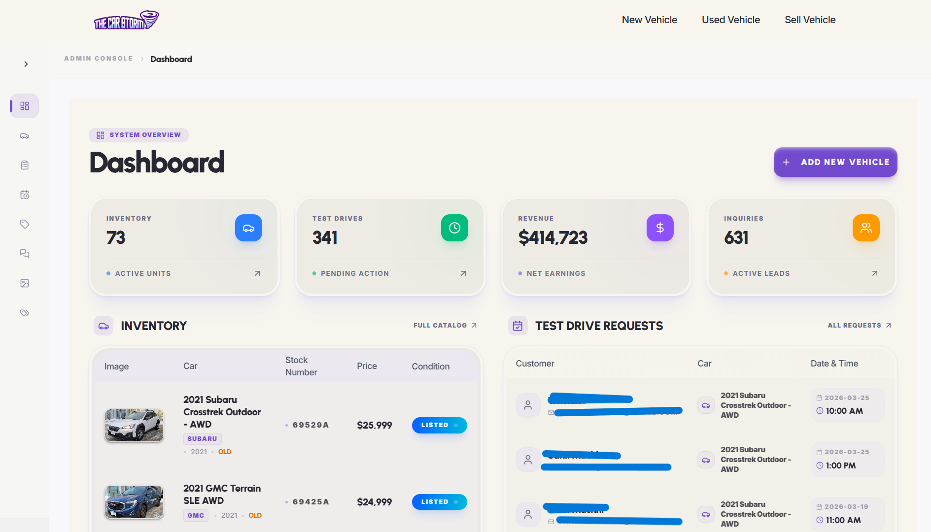 Dealership Admin Dashboard